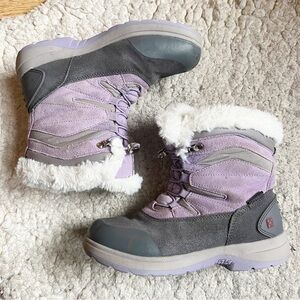 Swiss Tech Girls Purple Suede and Gray Insulated Waterproof Winter Boots Youth 3
